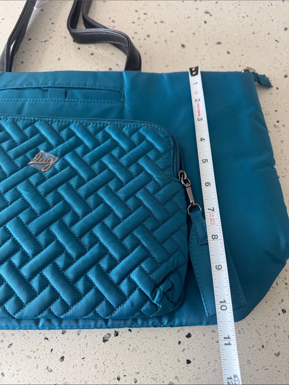 Lug ARPEGGIO Ocean Blue Quilted Tote Everyday Bag Travel Beach Casual Bag NWT - Picture 8 of 12